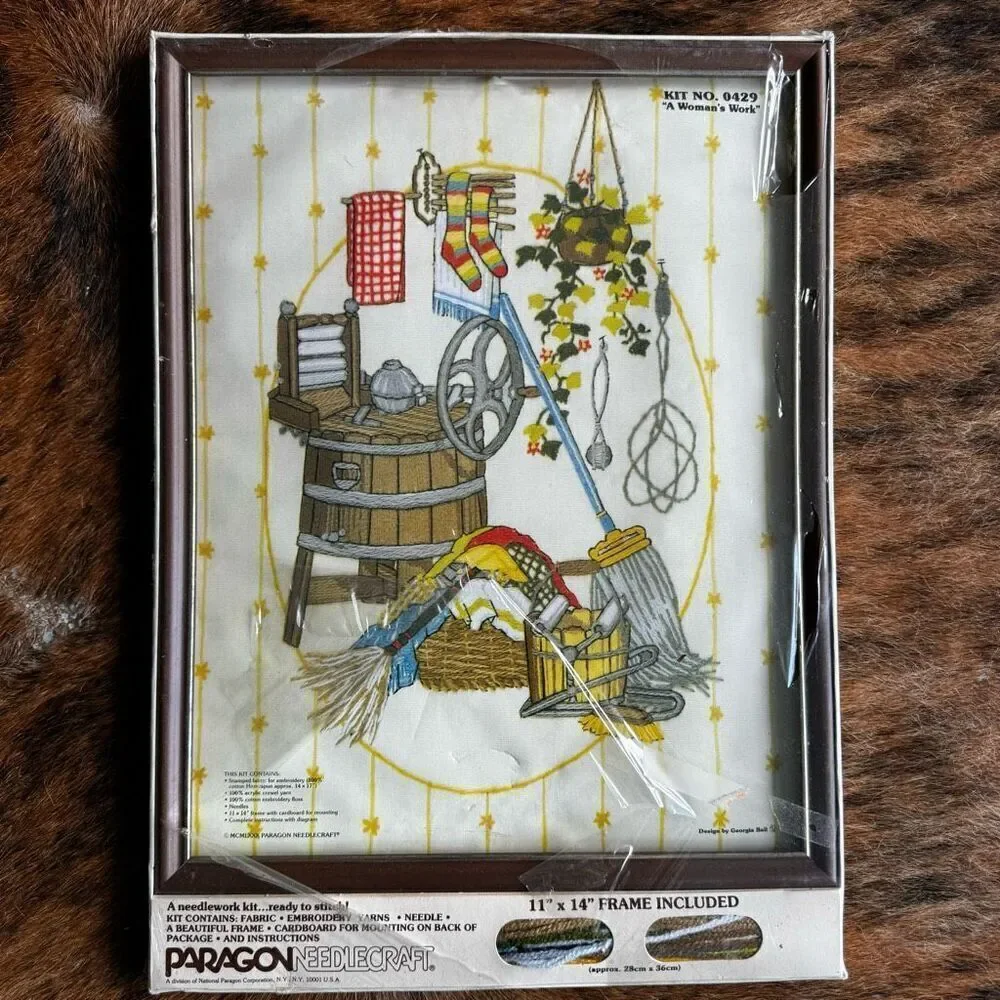 Vintage 70’s Paragon Needlcraft Kit 0429 A Women’s Work New In Box